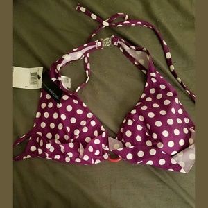 Marie Meili Halter Ruffle Triangle Bikini Top